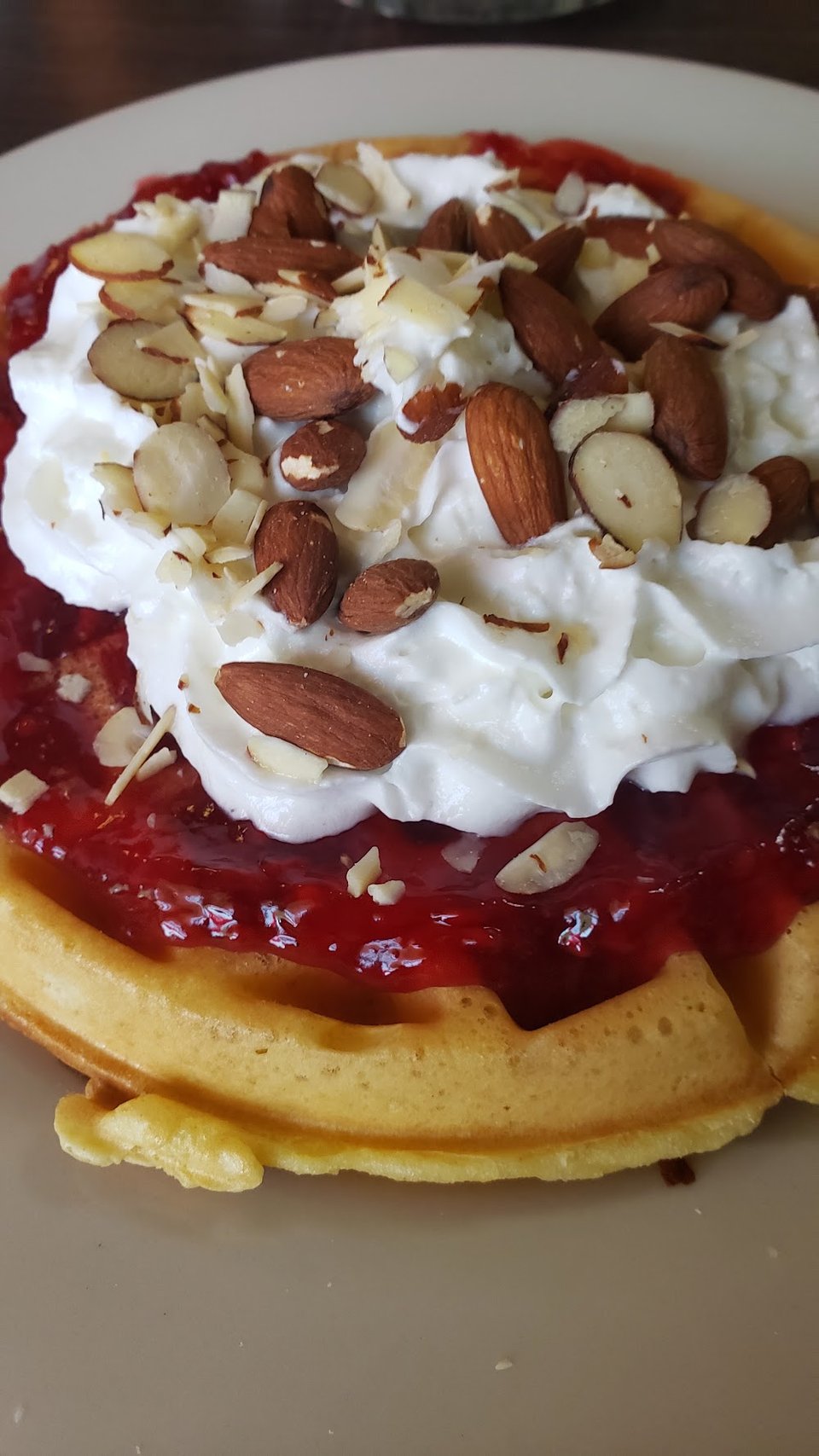 Raspberry Almond Waffle